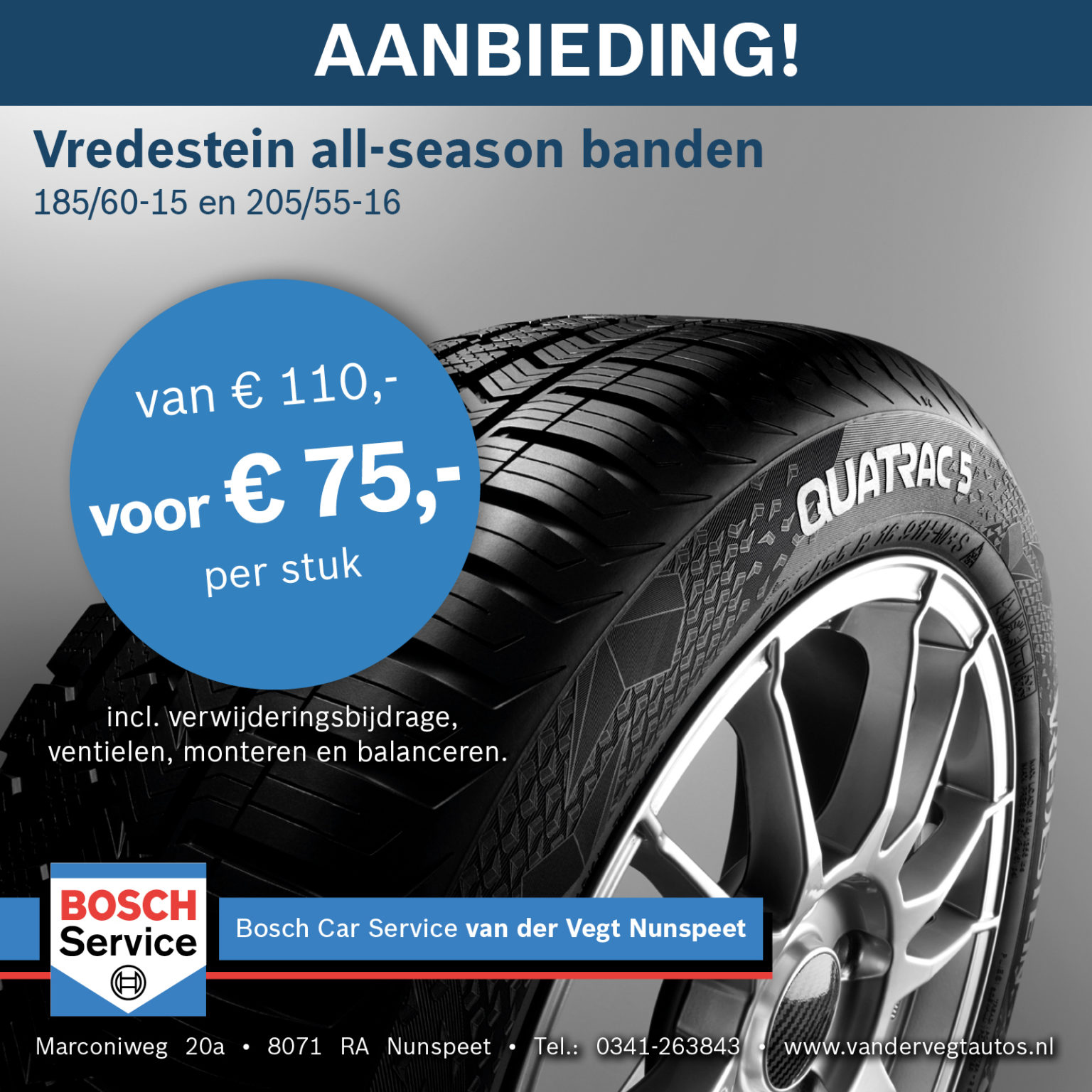 Aanbieding: Vredestein all-season banden - Nunspeet.nu